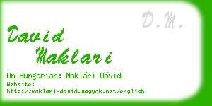 david maklari business card
