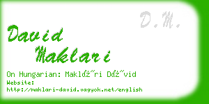 david maklari business card